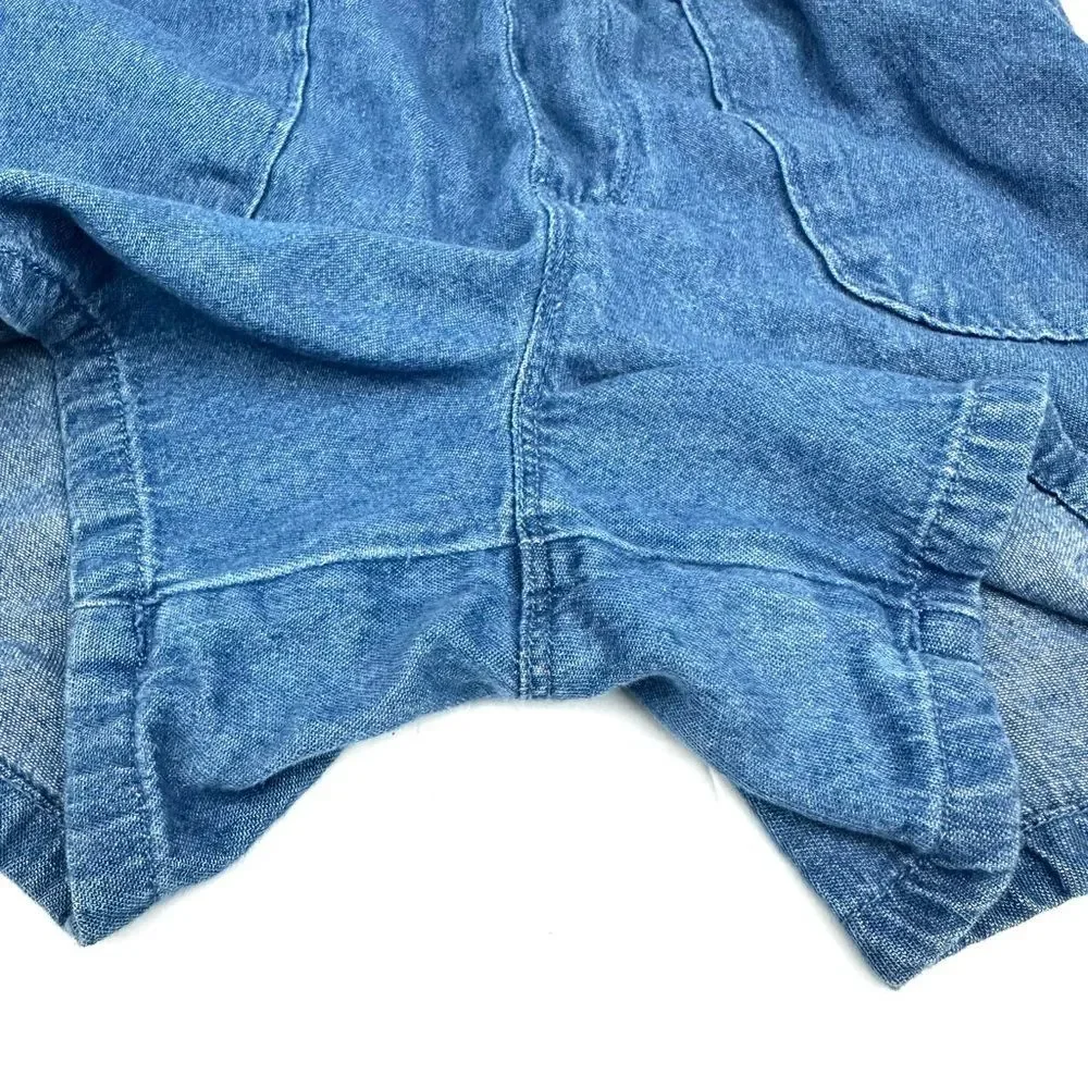 Girls blue jean shorts set of 2 Wonder Nation & Studio V Sz M 7/8
